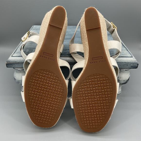 NEW Cole Haan Women’s Crystal Wedge Sandals White Size 9B - Picture 8 of 10